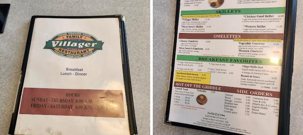 Villager Menu